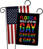 Florida Repeat After Me Gay - Support Inspirational Vertical Impressions Decorative Flags HG141314 Made In USA