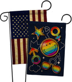 Happy Face Pride - Pride Inspirational Vertical Impressions Decorative Flags HG190107 Made In USA