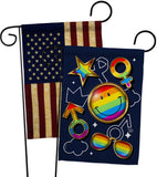Happy Face Pride - Pride Inspirational Vertical Impressions Decorative Flags HG190107 Made In USA