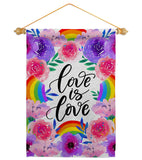 Joyful Love Is Love - Pride Inspirational Vertical Impressions Decorative Flags HG130370 Made In USA