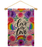 Joyful Love Is Love - Pride Inspirational Vertical Impressions Decorative Flags HG130370 Made In USA