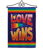 Love Wins - Support Inspirational Vertical Impressions Decorative Flags HG141312 Made In USA