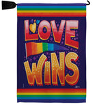 Love Wins - Support Inspirational Vertical Impressions Decorative Flags HG141312 Made In USA