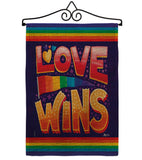 Love Wins - Support Inspirational Vertical Impressions Decorative Flags HG141312 Made In USA