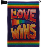 Love Wins - Support Inspirational Vertical Impressions Decorative Flags HG141312 Made In USA