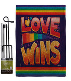 Love Wins - Support Inspirational Vertical Impressions Decorative Flags HG141312 Made In USA