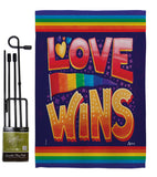 Love Wins - Support Inspirational Vertical Impressions Decorative Flags HG141312 Made In USA