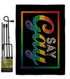 I Say Gay - Support Inspirational Horizontal Impressions Decorative Flags HG141313 Made In USA