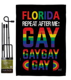 Florida Repeat After Me Gay - Support Inspirational Vertical Impressions Decorative Flags HG141314 Made In USA