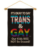 Gay Trans Rights - Support Inspirational Vertical Impressions Decorative Flags HG141315 Made In USA