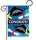 Congrats - School & Education Special Occasion Vertical Applique Decorative Flags HG115048