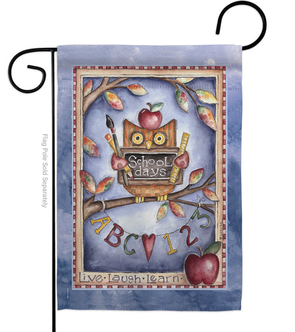 Owl Live Laugh Learn - School & Education Special Occasion Vertical Impressions Decorative Flags HG115107 Made In USA