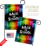 School and Crayons - School & Education Special Occasion Vertical Impressions Decorative Flags HG192543 Made In USA