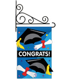 Congrats - School & Education Special Occasion Vertical Applique Decorative Flags HG115048