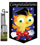 Congratulations - School & Education Special Occasion Vertical Applique Decorative Flags HG115063