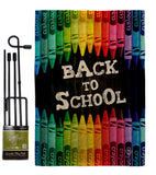 School and Crayons - School & Education Special Occasion Vertical Impressions Decorative Flags HG192543 Made In USA