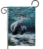 Manatees - Sea Animals Coastal Vertical Impressions Decorative Flags HG107049 Made In USA