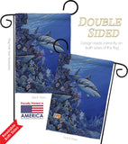 Shark Reef - Sea Animals Coastal Vertical Impressions Decorative Flags HG107050 Made In USA