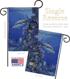 Shark Reef - Sea Animals Coastal Vertical Impressions Decorative Flags HG107050 Made In USA