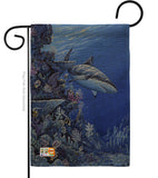 Shark Reef - Sea Animals Coastal Vertical Impressions Decorative Flags HG107050 Made In USA