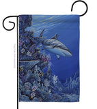 Shark Reef - Sea Animals Coastal Vertical Impressions Decorative Flags HG107050 Made In USA