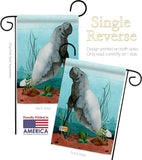 Manatee - Sea Animals Coastal Vertical Impressions Decorative Flags HG107074 Made In USA