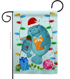 Manatees Christmas - Sea Animals Coastal Vertical Impressions Decorative Flags HG107075 Made In USA