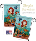 Tropical Fishies - Sea Animals Coastal Vertical Impressions Decorative Flags HG107076 Made In USA