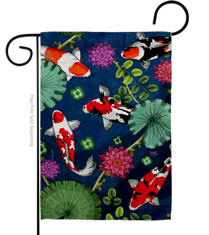 Koi Pond - Sea Animals Nature Vertical Impressions Decorative Flags HG107077 Made In USA