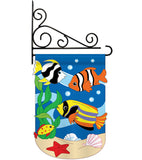 Tropical Fish - Sea Animals Coastal Vertical Applique Decorative Flags HG107024