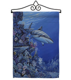 Shark Reef - Sea Animals Coastal Vertical Impressions Decorative Flags HG107050 Made In USA