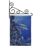 Shark Reef - Sea Animals Coastal Vertical Impressions Decorative Flags HG107050 Made In USA