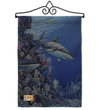 Shark Reef - Sea Animals Coastal Vertical Impressions Decorative Flags HG107050 Made In USA