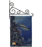 Shark Reef - Sea Animals Coastal Vertical Impressions Decorative Flags HG107050 Made In USA