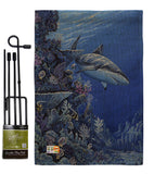 Shark Reef - Sea Animals Coastal Vertical Impressions Decorative Flags HG107050 Made In USA