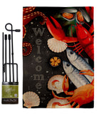 Seafood - Sea Animals Coastal Vertical Impressions Decorative Flags HG107069 Made In USA