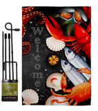 Seafood - Sea Animals Coastal Vertical Impressions Decorative Flags HG107069 Made In USA
