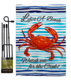 Beach Crabs - Sea Animals Coastal Vertical Impressions Decorative Flags HG107072 Made In USA