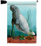 Manatee - Sea Animals Coastal Vertical Impressions Decorative Flags HG107074 Made In USA