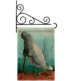 Manatee - Sea Animals Coastal Vertical Impressions Decorative Flags HG107074 Made In USA