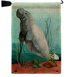 Manatee - Sea Animals Coastal Vertical Impressions Decorative Flags HG107074 Made In USA