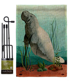 Manatee - Sea Animals Coastal Vertical Impressions Decorative Flags HG107074 Made In USA