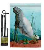 Manatee - Sea Animals Coastal Vertical Impressions Decorative Flags HG107074 Made In USA