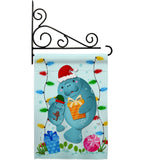 Manatees Christmas - Sea Animals Coastal Vertical Impressions Decorative Flags HG107075 Made In USA