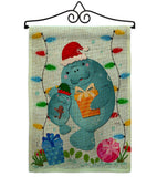 Manatees Christmas - Sea Animals Coastal Vertical Impressions Decorative Flags HG107075 Made In USA