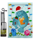 Manatees Christmas - Sea Animals Coastal Vertical Impressions Decorative Flags HG107075 Made In USA