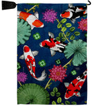 Koi Pond - Sea Animals Nature Vertical Impressions Decorative Flags HG107077 Made In USA