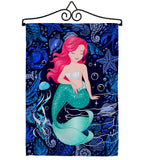 Beautiful Mermaid - Sea Animals Coastal Vertical Impressions Decorative Flags HG137622 Made In USA