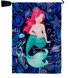 Beautiful Mermaid - Sea Animals Coastal Vertical Impressions Decorative Flags HG137622 Made In USA