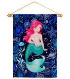 Beautiful Mermaid - Sea Animals Coastal Vertical Impressions Decorative Flags HG137622 Made In USA